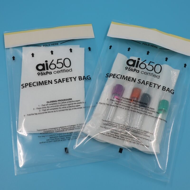 医療生物サンプル輸送袋 95 KPA 安全サンプル袋 吸収袋付き