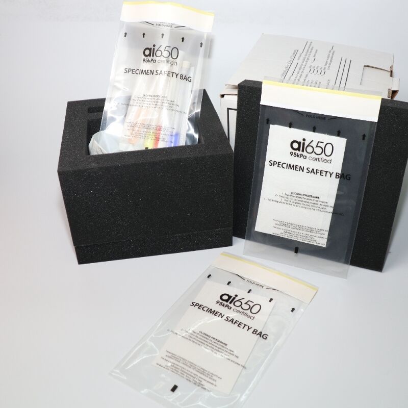 吸収袋とUN3373Bカテゴリー安全性のある検査用サンプル輸送袋